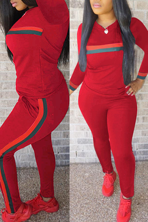 green and red striped pants