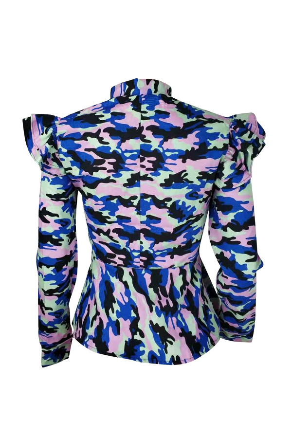 Lovely Casual Camouflage Blue JacketLW Fashion Online For Women