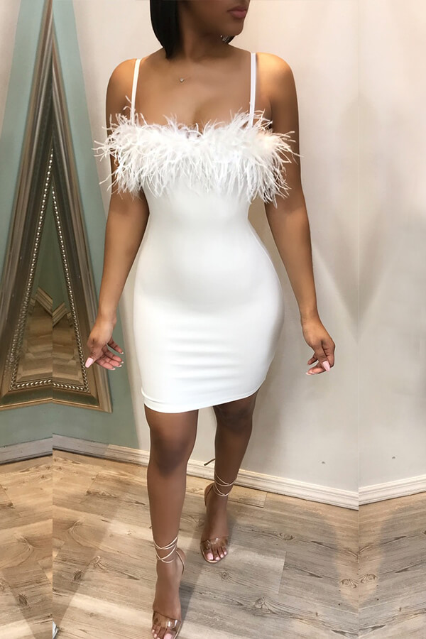 white mini dress spaghetti straps