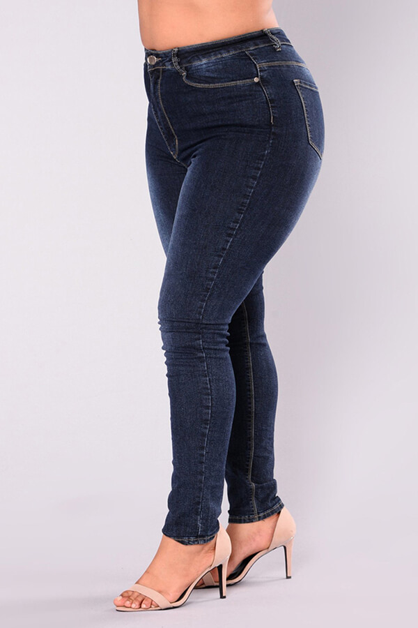 Lovely Casual Deep Blue Plus Size JeansLW | Fashion Online For Women ...