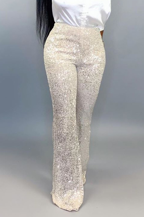 silver sequin pants outfit