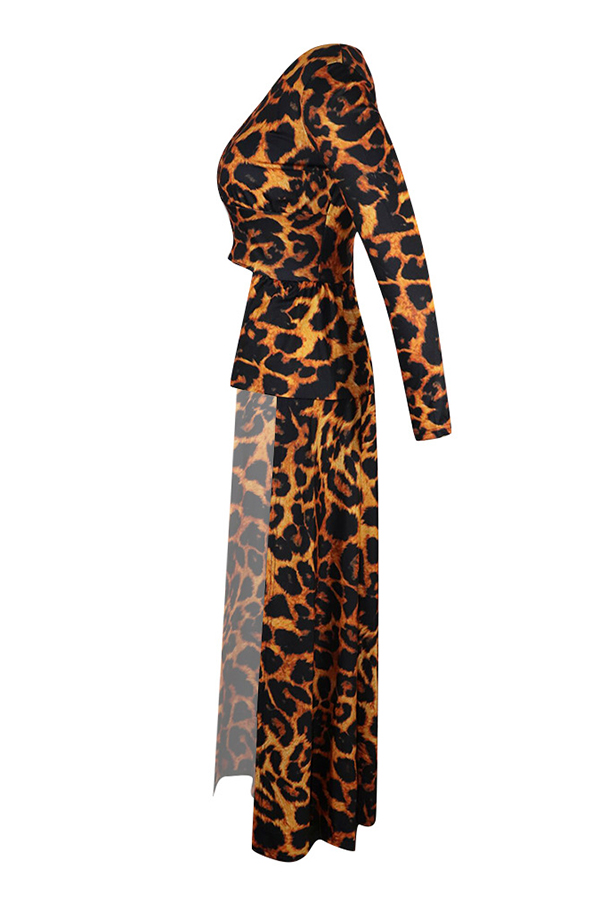one shoulder leopard top