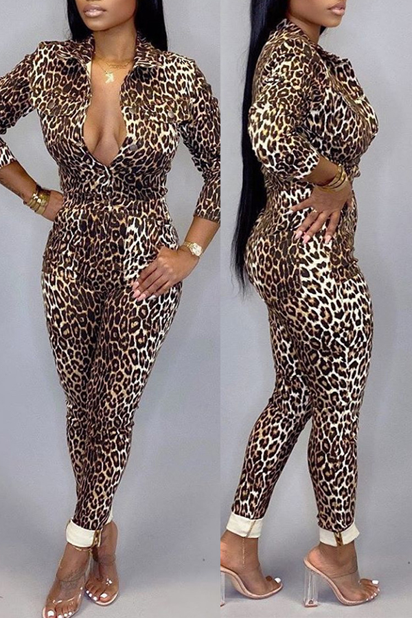 Lovely Sexy Leopard Printed One Piece Jumpsuitlw Fashion Online For