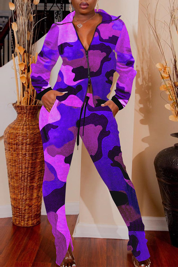 plus size purple camo pants