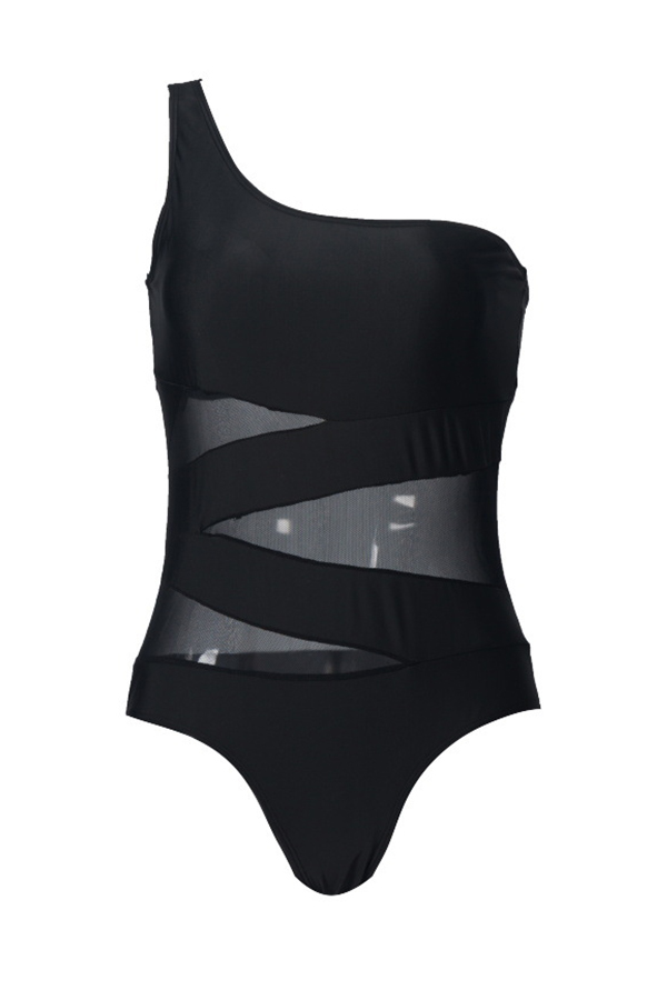 Lovely One Shoulder Black Bathing Suit One-piece SwimsuitLW | Fashion ...