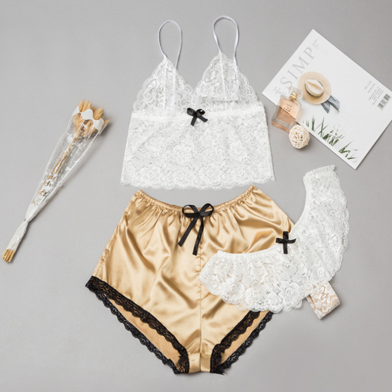 Lovely Sexy Lace Hem Gold SleepwearLW | Fashion Online For Women ...