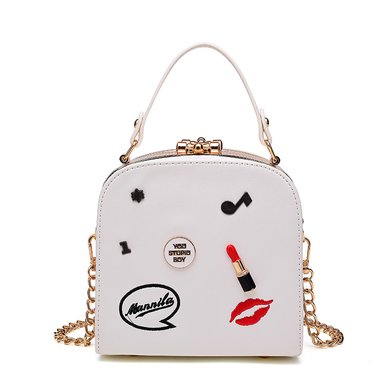 white chain strap bag