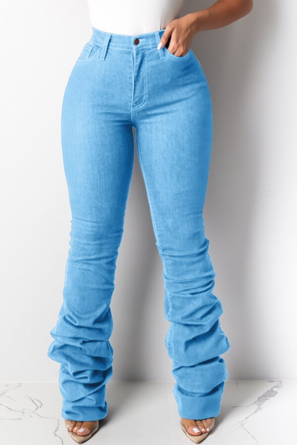 Lovely Leisure Heap Baby Blue JeansLW | Fashion Online For Women ...