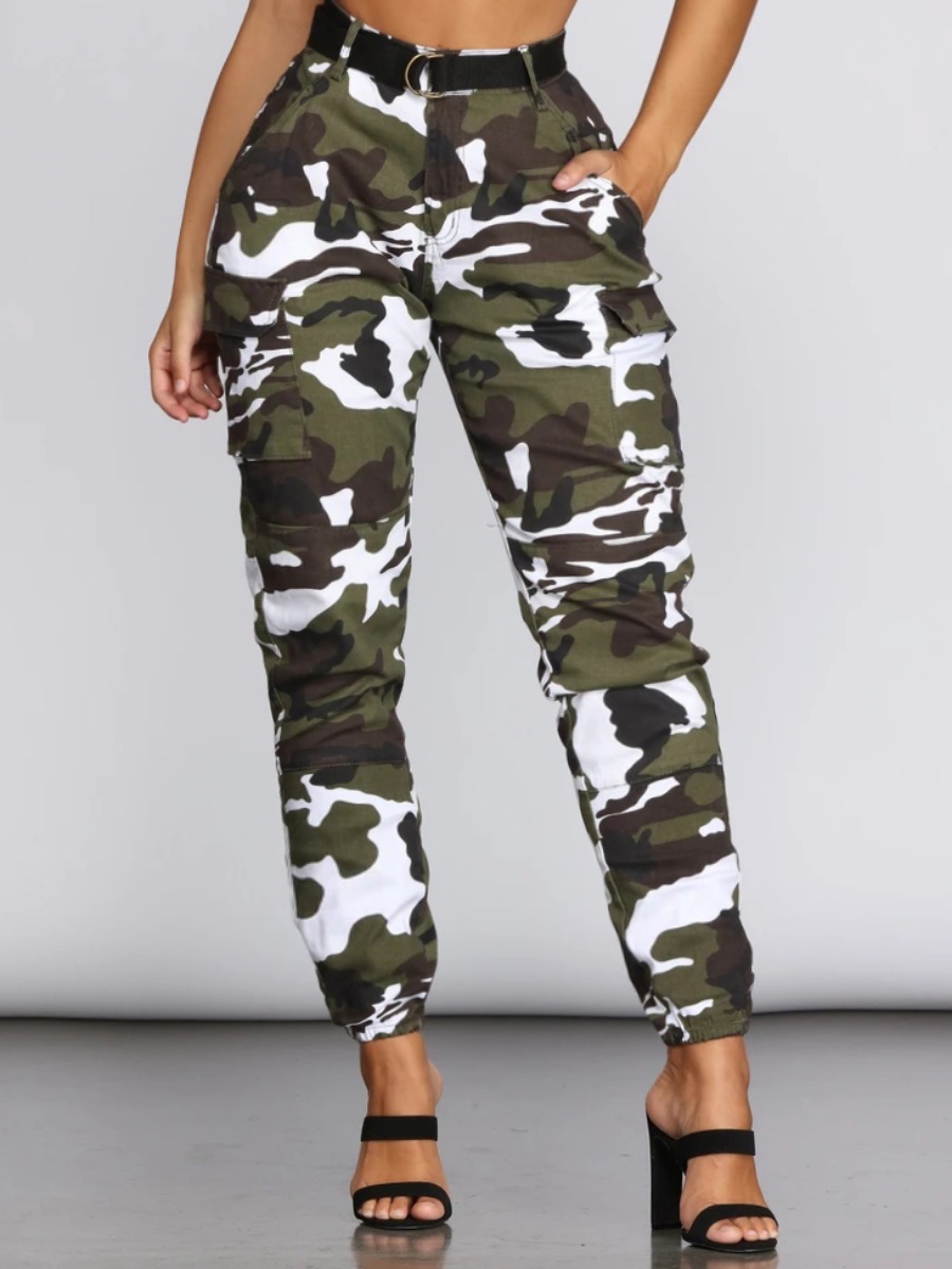 lovely Casual Camo Print White JeansLW | Fashion Online For Women ...