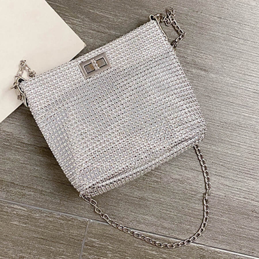 Lovely Stylish Chain Strap Silver Crossbody BagLW | Fashion Online For ...