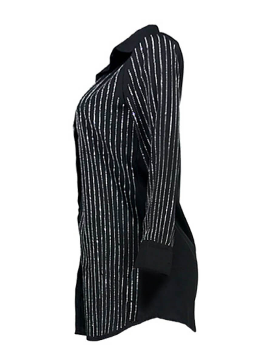 black knee length shirt dress