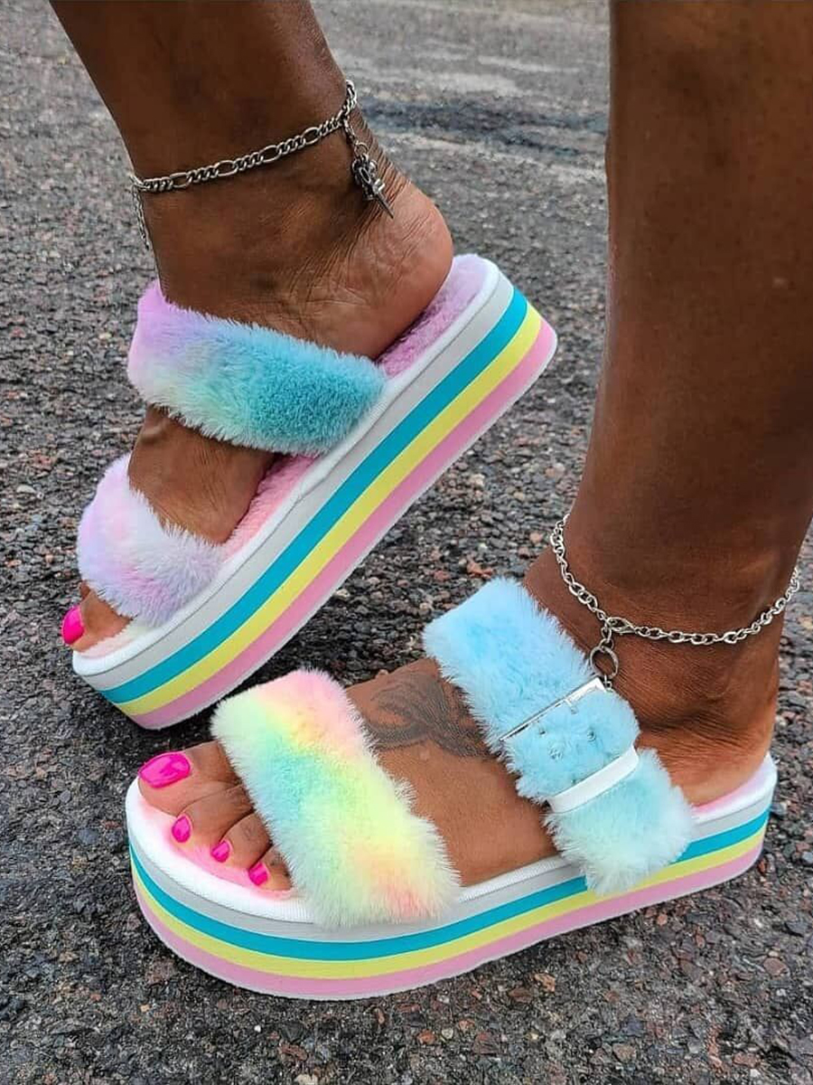 multicolor platform shoes